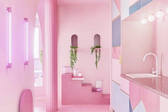 Minimalistička Fantazija – stan u svim nijansama ružičaste boje
